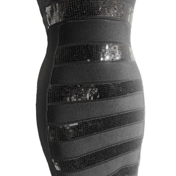 NWT French Connection Sequin Striped Halter Mini Dress - Picture 3 of 7